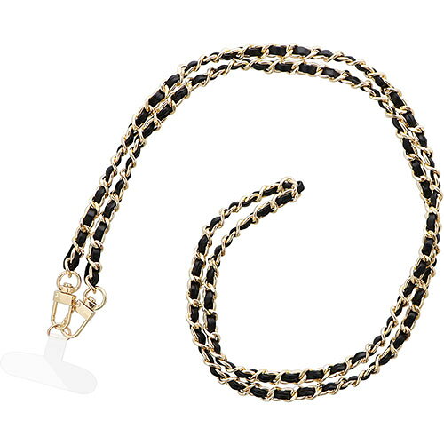LEPLUS NEXT スマートフォン(汎用) ショルダーストラップ SHOULTY MULTI STRAP 編み込みチェーンタイプ ブラック LN-SS06BK