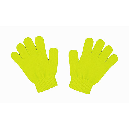 【30個セット】 ARTEC カラーのびのび手袋 蛍光イエロー ATC2268X30