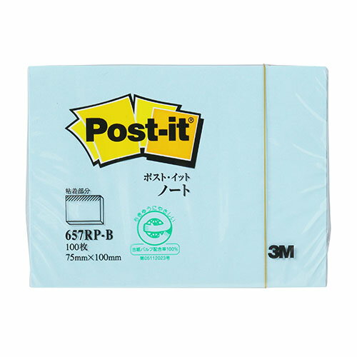 Label Paper - 【10個セット】 3M Post-it ポストイット 再生紙 ノート ブルー 3M-657RP-BX10
