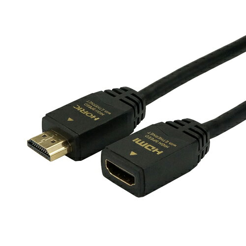 4K/Full HD/3D/Deep Color/HEC/ARC対応ハイスピードHDMII延長ケーブル■"長さが少し足りない" "裏で付け替えるのが面倒"そんな時に お手持ちのHDMIケーブルの延長にはもちろん、本製品をテレビ裏面のHDMI端子に予め接続しておけば、手前でHDMI機器の繋ぎ替えが簡単に行えます。 ■4K/30p(YCbCr4:4:4)対応 延長しても美麗な4K画像をお楽しみいただけます。※総延長5m以内で接続した場合に限ります。 ■フルHD対応 ■HDMIイーサネットチャンネル(HEC)対応 ■オーディオリターンチャンネル(ARC)対応 ■3D対応(1080pフルHD可) ■DeepColor対応 ■金メッキ端子 ■無鉛ハンダ使用 ■OFC電材使用 【ご注意】 ※接続するHDMIケーブルが4Kに対応していない場合は4Kでの出力はできません。 ※総延長5m以上の接続・切替器・分配器を接続時の表示動作保証はいたしかねます。●コネクタ形状:HDMI標準コネクタ(タイプA/オス)-HDMI標準コネクタ(タイプA/メス) ●コネクタサイズ ・タイプAオス:W20.3 x H11.5 x D47 mm ・タイプAメス:W20.3 x H11.5 x D37.9 mm ●ケーブル直径:6mm ●ケーブル長:0.5m ●PE袋パッケージ ●保証期間:1年間 ●生産国:中国【注意事項】■沖縄・離島は別途送料（税込1,000円）が掛かります。■お取り寄せ品のためメーカーに在庫がない場合がございます。予めご了承ください。■お客様都合による返品は承っておりません。予めご了承ください。