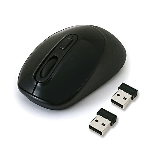 【5個セット】 HIDISC PC2台に接続して簡単に切り替え 2レシーバー付 ワイヤレスマウス HDM-7146BKX5
