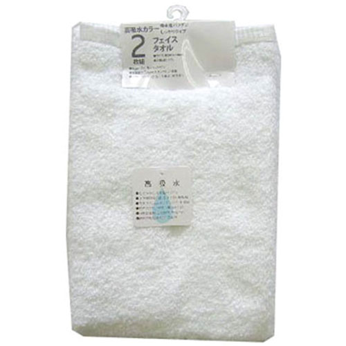 高吸水フェイスタオル2枚入 ホワイト高吸水フェイスタオル2枚入 ホワイト商品サイズ : 34×80cm 素材 : 綿100% 生産国 : 中国 ※画像のパッケージと異なる場合があります。【注意事項】■沖縄・離島は別途送料（税込1,000円）...