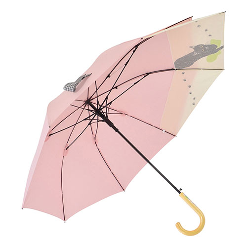 三国 MKN 60cmジャンプ バックスライド傘 黒猫 ピンク S1913806