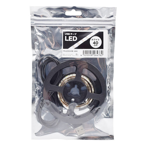 ���ܥȥ饹�ȥƥ��Υ����� USB�ơ���LED 40cm USB��³�Ǵ�ñ���� ɬ�פ�Ĺ���˥��åȲ�ǽ �ɤ��Ǥ�Ž��� �ۥ磻�� TPLED04M-WH