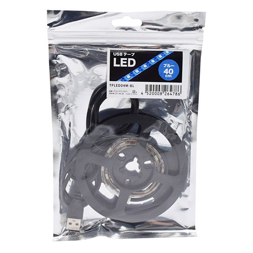 ���ܥȥ饹�ȥƥ��Υ����� USB�ơ���LED 40cm USB��³�Ǵ�ñ���� ɬ�פ�Ĺ���˥��åȲ�ǽ �ɤ��Ǥ�Ž��� �֥롼 TPLED04M-BL