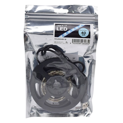 ���ܥȥ饹�ȥƥ��Υ����� USB�ơ���LED 40cm USB��³�Ǵ�ñ���� ɬ�פ�Ĺ���˥��åȲ�ǽ �ɤ��Ǥ�Ž��� �������֥롼 TPLED04M-IB