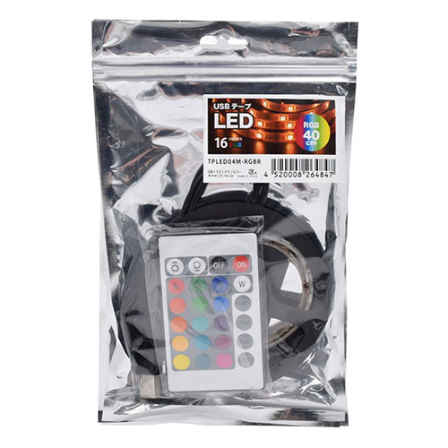 ���ܥȥ饹�ȥƥ��Υ����� USB�ơ���LED 40cm RGB ��⥳������16����ȯ���������� ɬ�פ�Ĺ���˥��åȲ�ǽ TPLED04M-RGBR