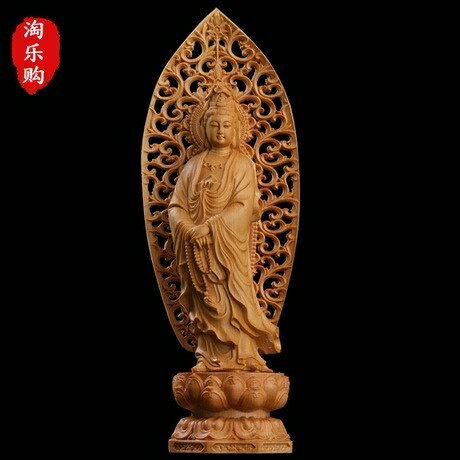 透かし背景 数珠 観音像 観音菩薩 立像 木彫り 仏像 置物 仏壇仏像 透かし背景 数珠 観音像 観音菩薩 立像 木彫り 仏像 置物 仏壇仏像