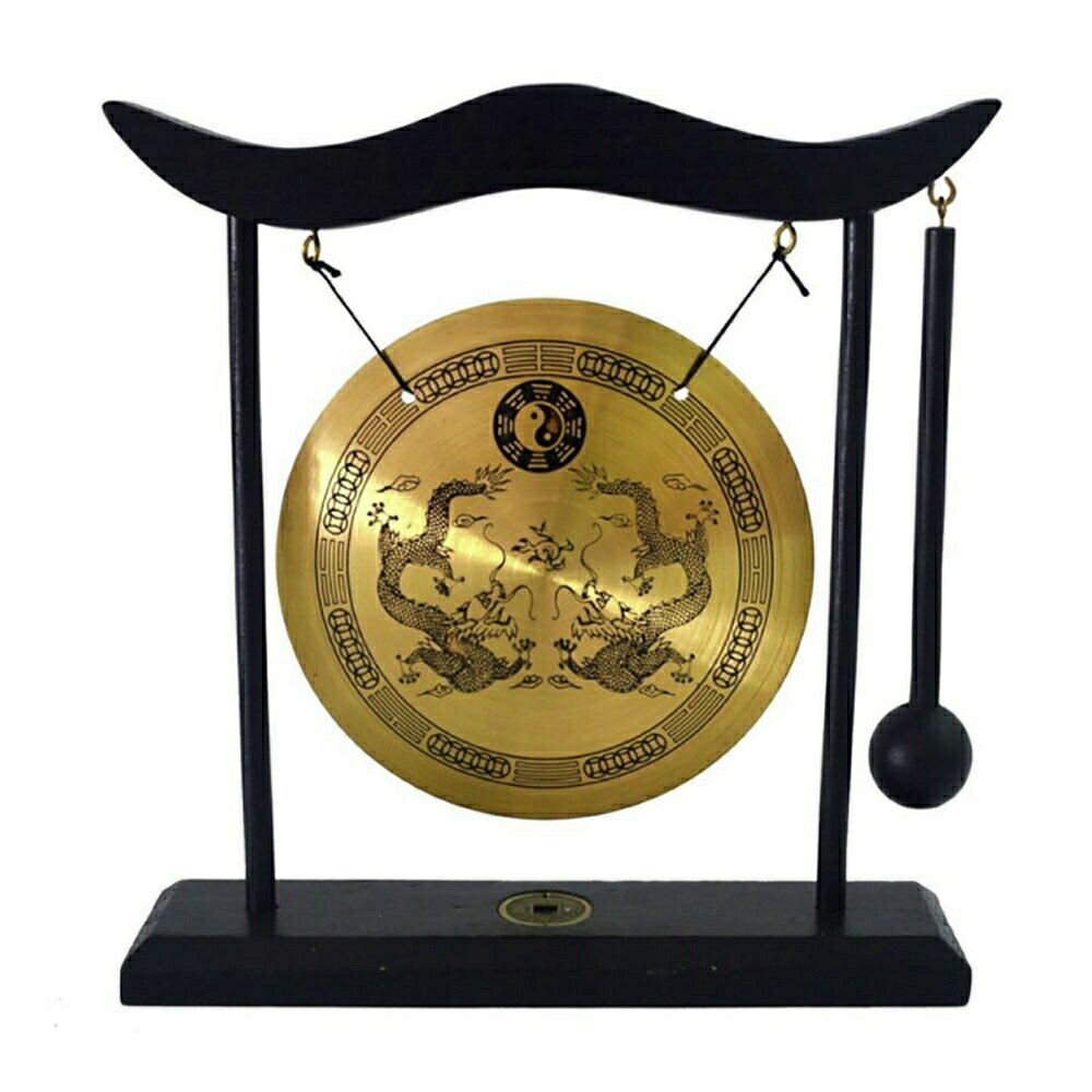 風水 銅鑼 ドラ 鐘 ミニサイズ 龍 竜 ドラゴン 置物 風水アイテムの商品画像