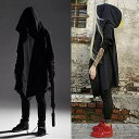 コスプレ アサシン パーカー ブラックフード 丈長 フード付き ポケッ