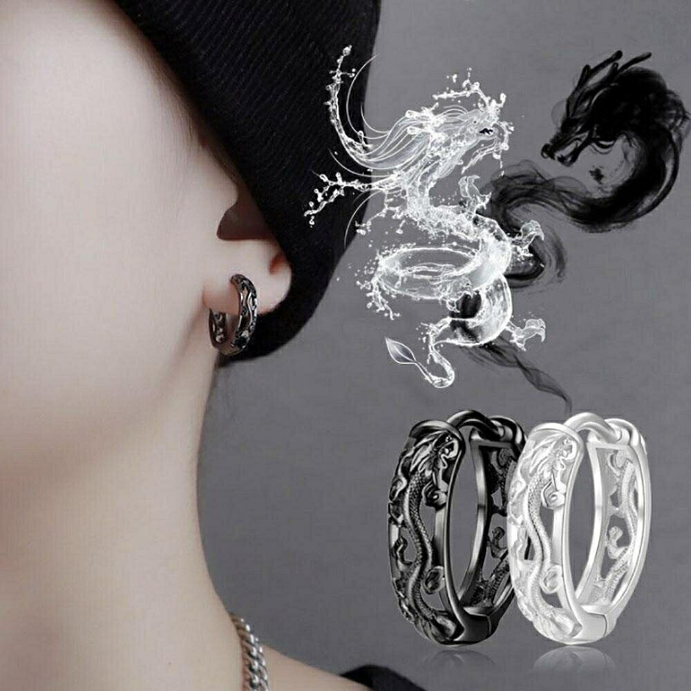 ピアス ドラゴン 龍 竜 両耳用 シルバーorブラック アクセサリー