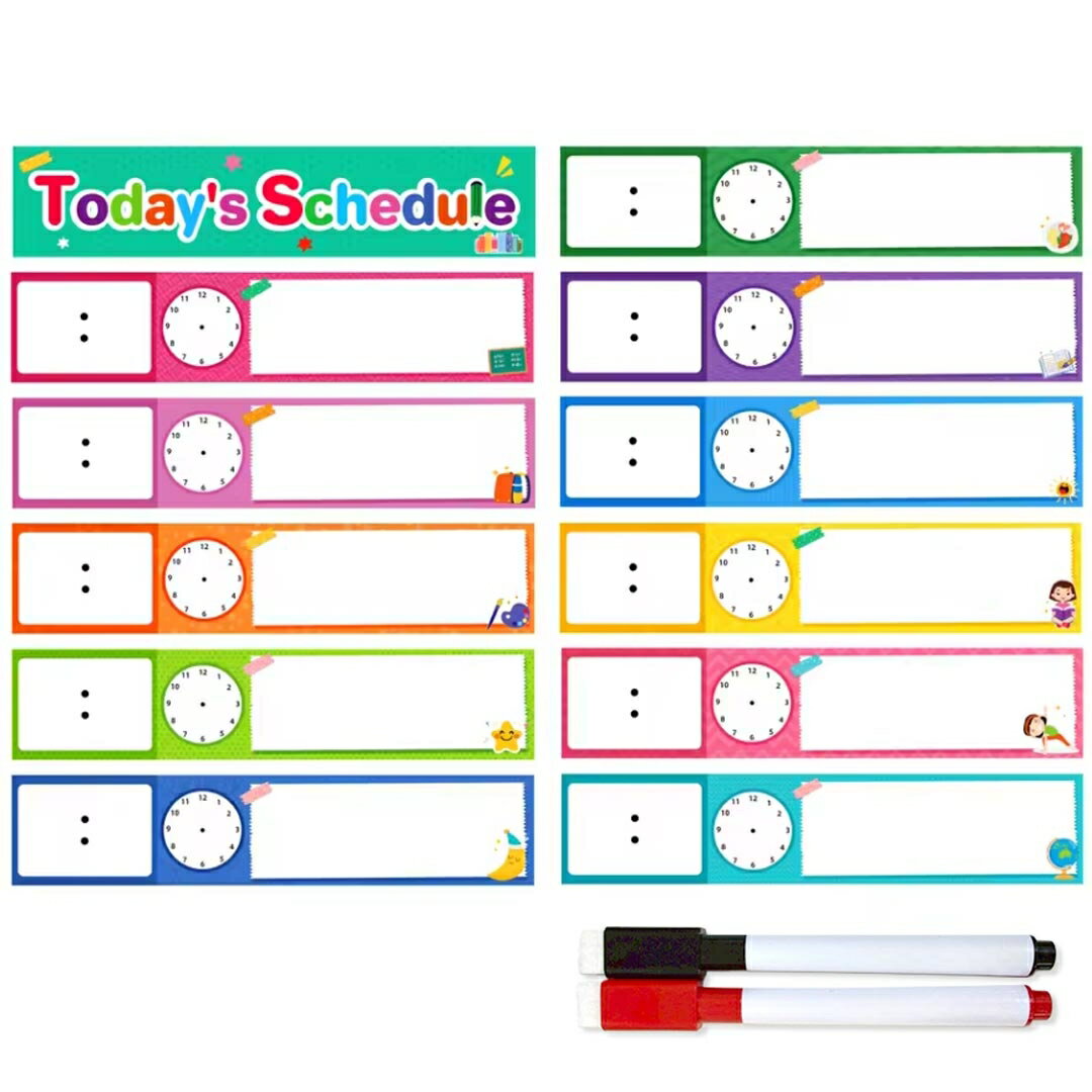 スケジュールカード ルーティンカード 子供 知育 学習カード 時間割 予定 時間管理 知育玩具 教育グッズ