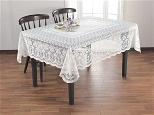 撥水加工レーステーブルクロスベージュ 直径150cm円形