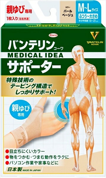 バンテリンコーワサポーター　親ゆび専用ふつう〜大きめサイズ　パールベージュ 【...