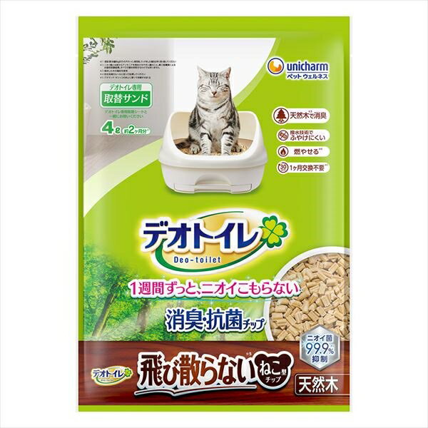 Other - デオトイレ消臭・抗菌チップ天然木　飛び散らないねこ型チップ4．0L
