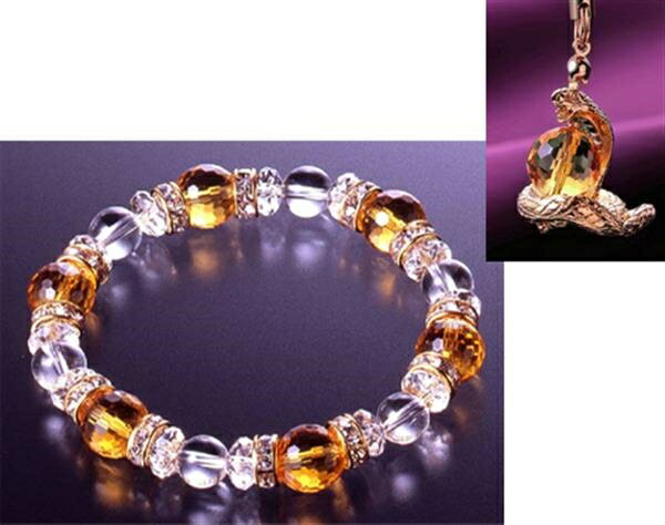 吉兆ブレスレット(吉兆蛇ストラップ付)