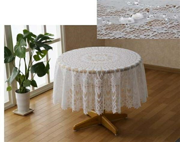 撥水加工レーステーブルクロス（円形）