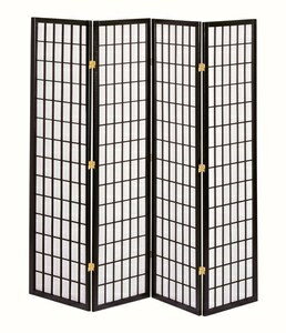 和風衝立4連(高さ180cm) JP-M180-4(BK) ブラック
