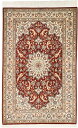 ペルシャ 絨毯 クム シルク 手織 マット ムーザヴィ工房 ザロチャラク(約80×120cmサイズ)63 約122×78cm Q-66063
