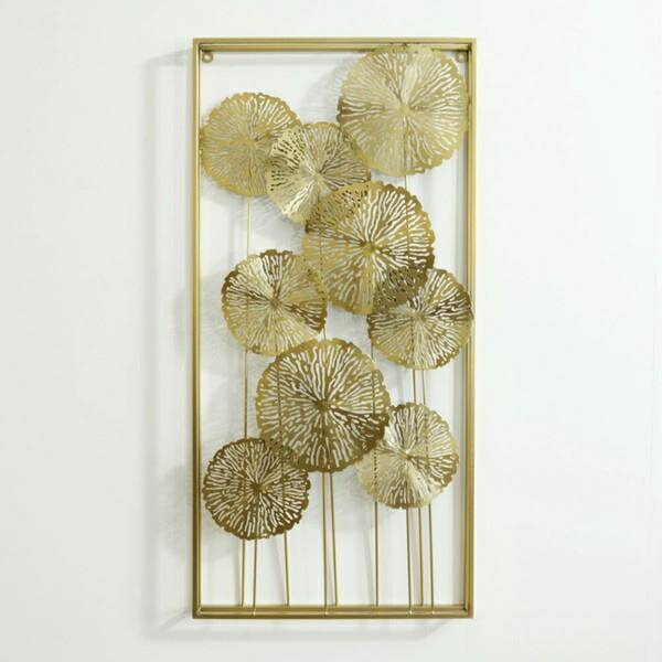 ウォールアートパネル　ロータス　ゴールド　壁掛け 壁飾り
