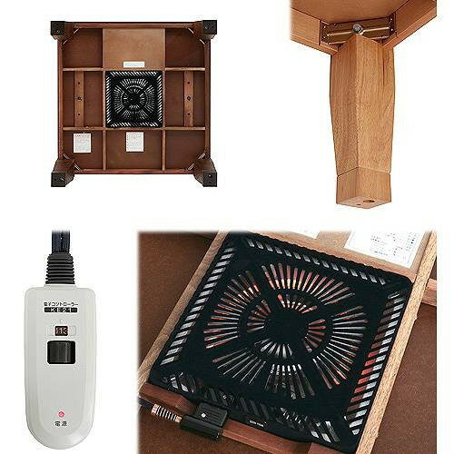 こたつ 正方形 モダンリビング継ぎ脚こたつ-ディレット 80x80cm 継脚 高さ調整 テーブル ローテーブル 炬燵 コタツ モダン 天然木 木製 日本製 国産 テレワーク リモートワーク 在宅ワーク