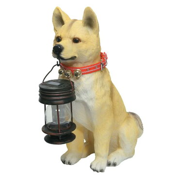 ご帰宅を歓迎♪可愛いソーラーライト付柴犬 「ポチ」