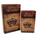 ブックボックス/『ROYAL TREASURES』ブック型収納ボックス/小物入れ/インテリア雑貨 S・L各1セット