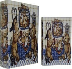 ブックボックス『BEAR』ブック型収納ボックス/小物入れ/インテリア雑貨/アパレル店舗 S・L各1セット(3.0)