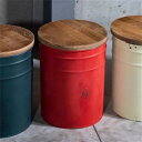 古材ドラムスツール レッド カフェ空間・アンティーク調・収納家具