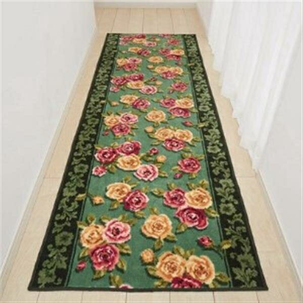 日本製 【エレガントローズ】 廊下敷きマット　廊下敷きマット 65×180cm ブラック