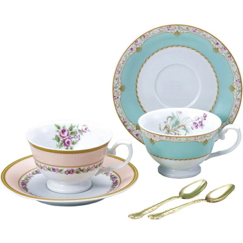 ナルミ フローラルブティック スプーン付ペアティーセット 41720-33457