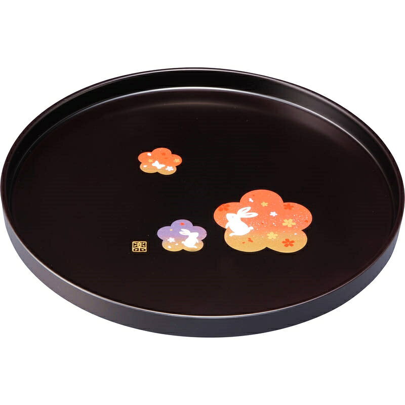 ■商品紹介商品番号：ns-sq-r6630-r01紀州漆器の産地で丁寧に塗装されたお盆に、現代蒔絵の技法で可愛らしいウサギの柄を施しています。■サイズ・容量・規格【パッケージサイズ】220×24×220mm【内容】φ210×18mm【材質】ABS樹脂【生産国】日本【パッケージ形態】化粧箱入■注意事項■こちらの商品はメーカー直送品となります。■メーカーに在庫が無い場合はキャンセルさせていただくことがございます。■お客様ご都合による返品・交換は出来ませんのでご注意ください■北海道、沖縄、離島については別途送料が掛かります。