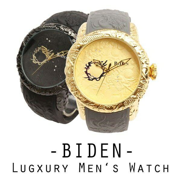 JAEGER LeCoultre - 【BIDEN バイデン】日本製CITIZENムーブメント 日常生活防水 凛々しい龍 和柄 BD011 メンズ腕時計