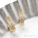 Elegansyクリスタル・フープタッチピアス◆加工不可pie297