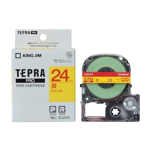 キングジム テープカート リッジ テプラPRO 24mm SC24YR 黄 赤文字 キングジム テープカート リッジ テプラPRO 24mm SC24YR 黄 赤文字