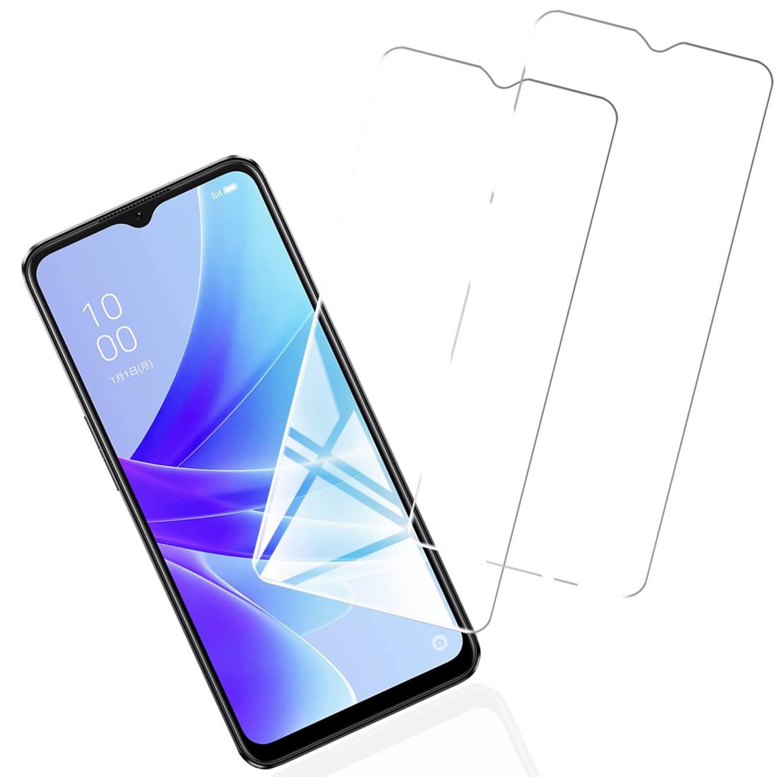【2枚セット】FOR OPPO A77 4G 【顔認証】 6.5インチ 用のガラスフィルム 全面保護強化ガラス 液晶保護フィルム FOR OPPO A77 4G 用の対応 ガラスフィルム【簡単貼り付け】【自動吸着/硬度9H/貼り付け簡単/干渉しない/気泡ゼロ】
