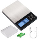 BOMATA(ボマタ) はかり デジタル キッチン 0.01g単位 最大計量1kg USB充電可能 コンパクト 風袋引き 計数機能 ステンレス鋼 計量器 スケー...