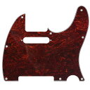 Musiclily 8穴 TL テレキャスターピックガードFender USA/メキシコスタンダードTeleエレキギター用、赤べっ甲柄4P