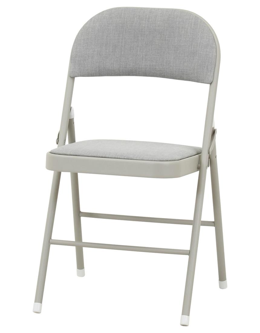 不二貿易 折りたたみチェア 椅子 パイプチェア 座面高45cm 背もたれ付き 幅47×奥行45×高さ78cm ポリエステル グレー 73648