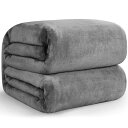 Hansleep 毛布 シングル 冬用 ブランケット 100x140cm グレー マイクロファイバー 柔らかく肌触り フランネル 洗える 静電防止 四季適用 (100x140,グレー)