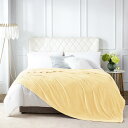 Hansleep 毛布 もうふ 冬用 黄色 ダブル ブランケット 大きめ 200x220cm 大判 グレー マイクロファイバー 柔らかく 肌触り フランネル 洗える 軽量 静電防止 四季適用 (200x220,イェロー)