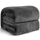 Hansleep 毛布 シングル 冬用 ブランケット 100x140cm グレーブラック マイクロファイバー 柔らかく肌触り フランネル 洗える 静電防止 四季適用 (100x140,グレーブラック)