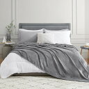 Hansleep 毛布 もうふ 冬用 ダブル ブランケット 大きめ 200x220cm 大判 グレー マイクロファイバー 柔らかく 肌触り フランネル 洗える 軽量 静電防止 四季適用 (200x220,グレー)
