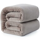 Hansleep 毛布 シングル 冬用 ブランケット 140x200cm マイクロファイバー 柔らかく肌触り フランネル 洗える 静電防止 四季適用 (140x200,ダーク グレージュ)