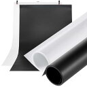 Meking 撮影用 PVC 背景布 100cm x200cm バックペーパー 人物撮影 商品撮影 ホワイト+ブラック 2色セット 撮影シート