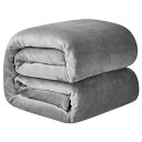 Hansleep 毛布 シングル ブランケット 130x165cm グレー マイクロファイバー 柔らかく肌触り フランネル 洗える 静電防止 四季適用 (130x165,グレー)