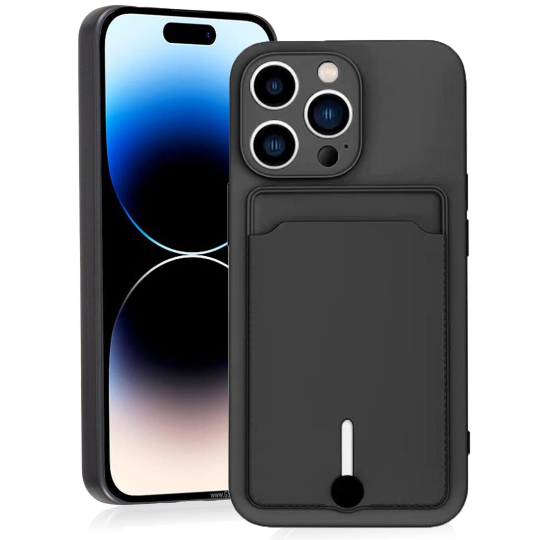 【 Agaiy 】i Phone 11 PRO MAX (6.5インチ) 対応 ケース 背面カード収納 耐衝撃 薄型 軽量（ブラック）アイフォン11プロ マッ クス TPUスマホケース 全面保護 超耐磨 マット質感 ストラップホール付き 携帯便利 i Phone11promax ケース 黒