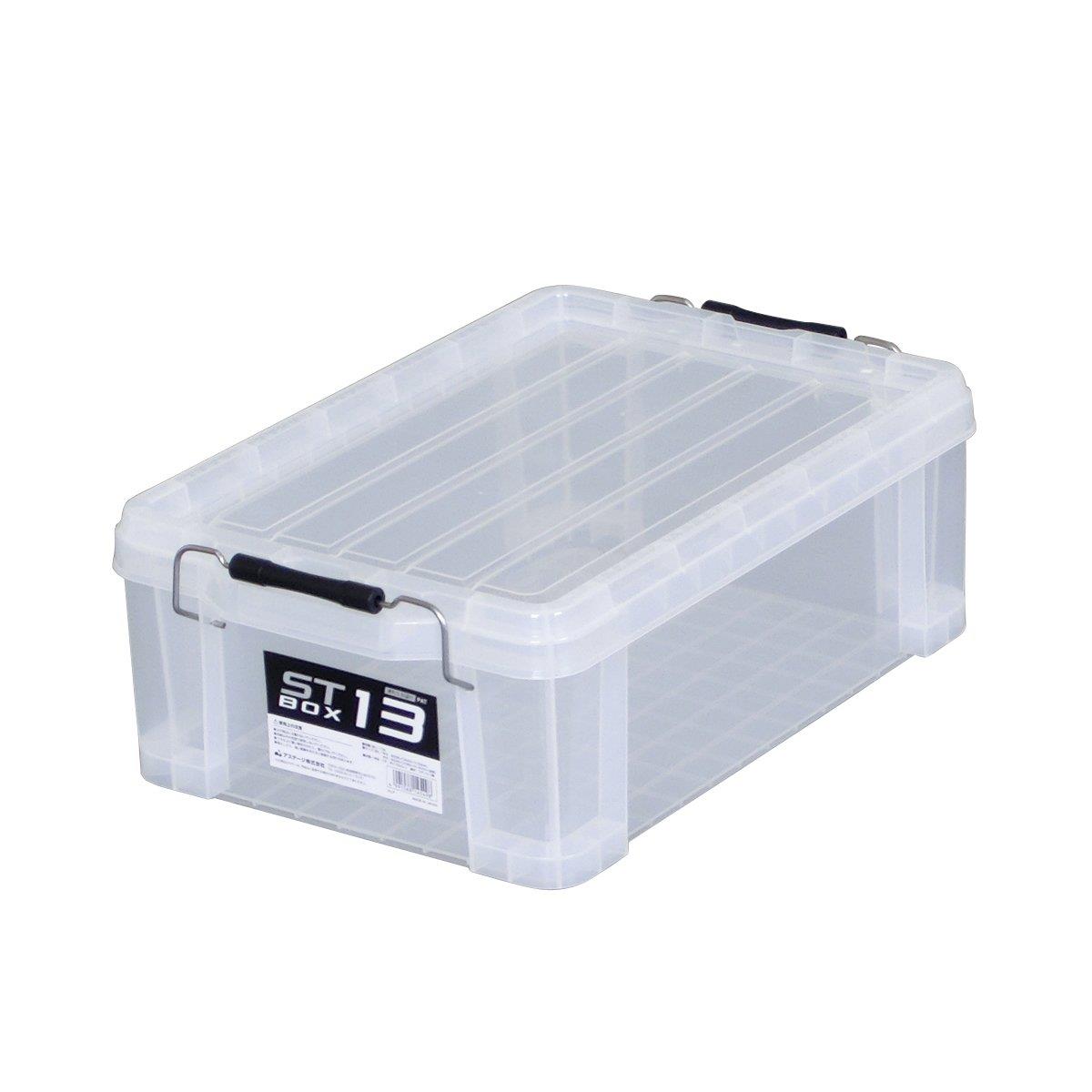 JEJアステージ 収納ボックス 日本製 STボックス #13 積み重ね クリア 防災 幅29.5×奥行44×高さ16cm(3)