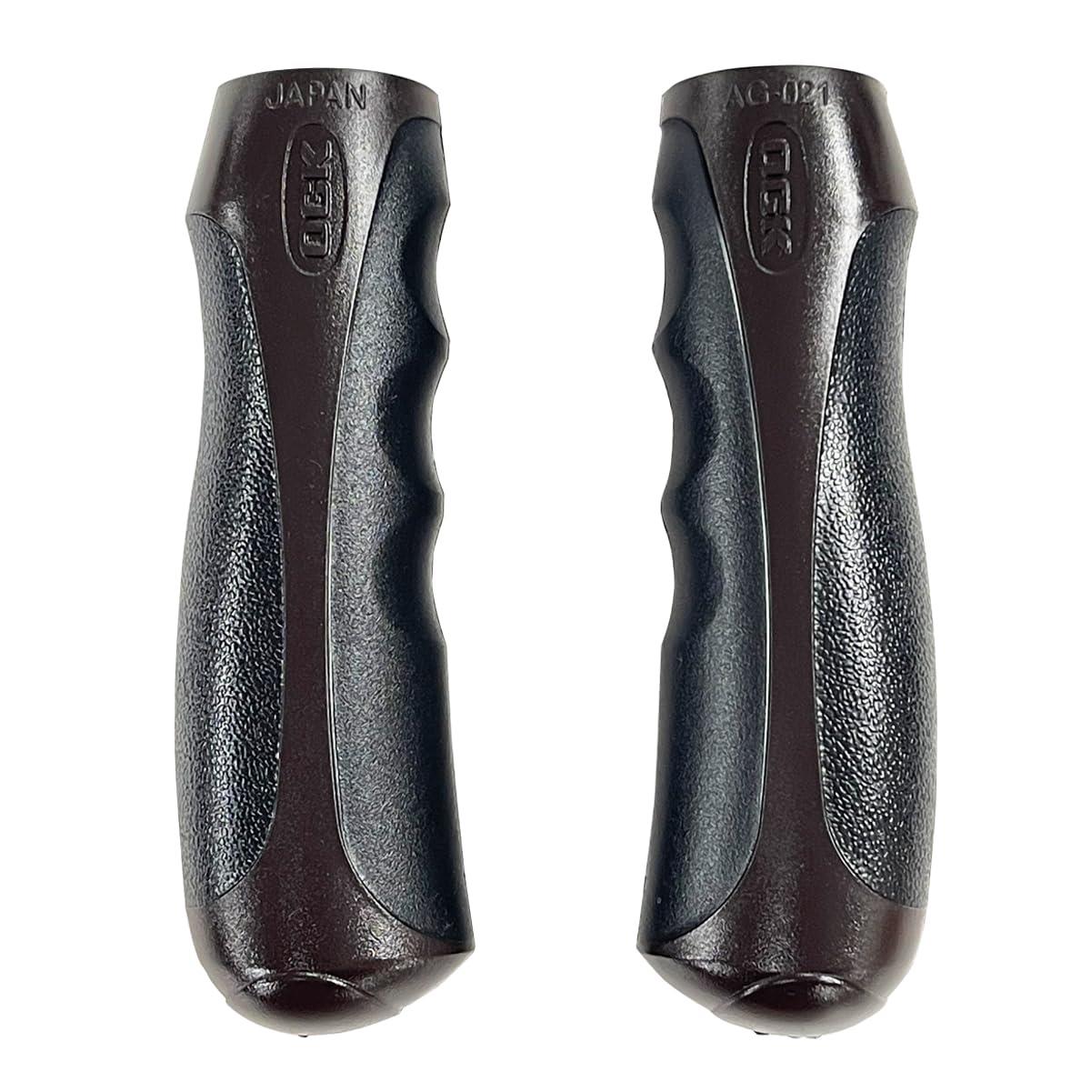 オージーケー技研 グリップ AG-021 グリップ ロング/ロング こげ茶/ブラック 自転車用