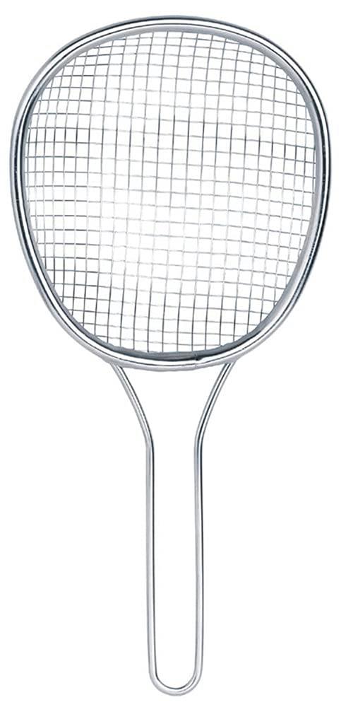 下村企販 大きなアミ目で使いやすい 油切りザル 【日本製】 食洗機対応 油がしっかり切れる 2度揚げが簡単 まとめてすくえる 鍋側面に沿う楕円形状 全長30cm フライドポテト から揚げ ステンレス 燕三条 ママクック 35693(3)